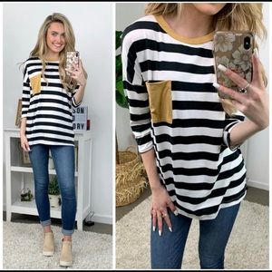 Striped Pocket Top